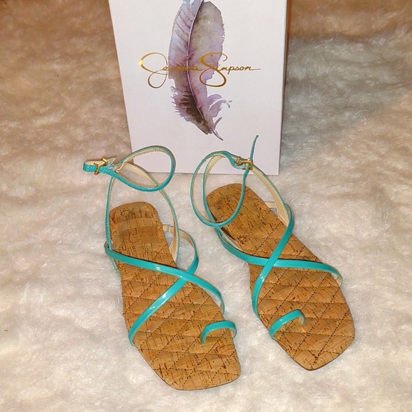 👣JESSICA SIMPSON 😻Aruba Aqua Reyna footwear Sandals - Picture 12 of 16